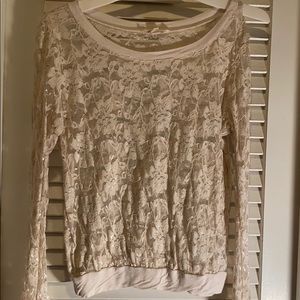 Forever 21 shirt Elegantly see cream shirt
